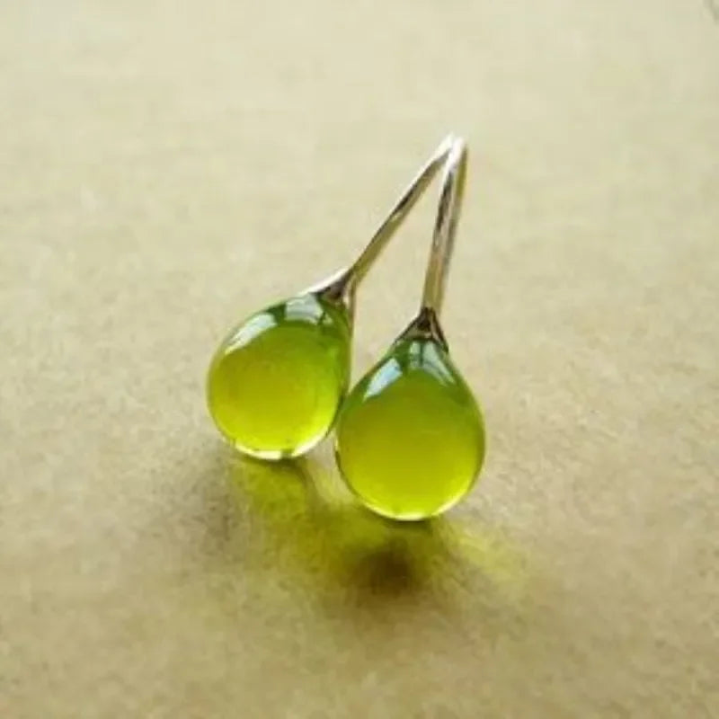 New color inlaid water drop glass stone earrings with exaggerated personality for women's jewelry