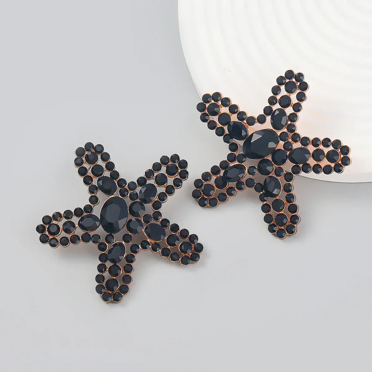 New Fashion women's Color Matching Big Rhinestone Love Heart-shaped Star Drop Earrings women's Jewelry Temperament Accessories