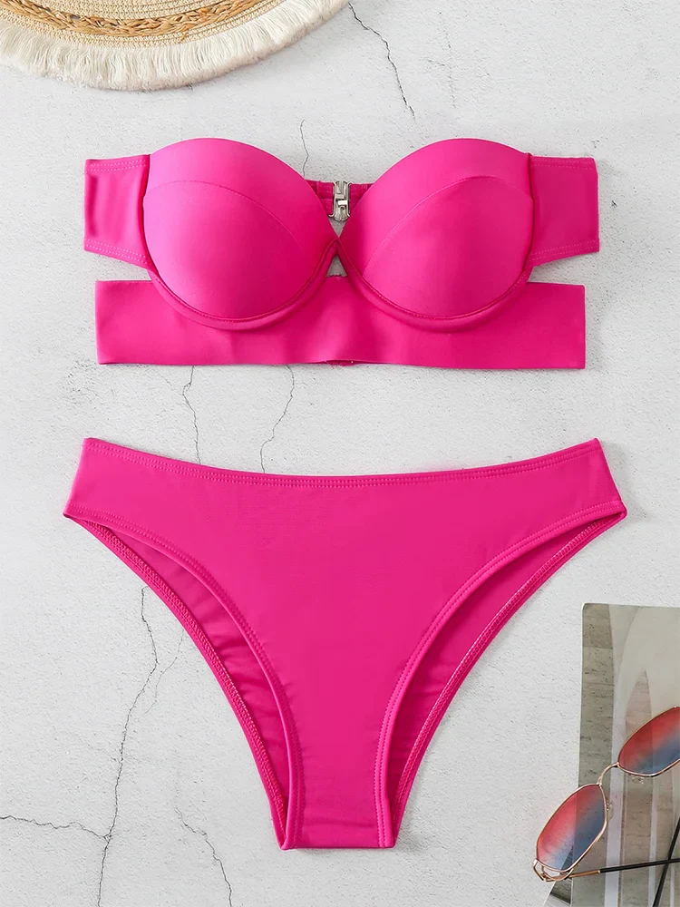 2024 Woman Separate Swimsuit Beach Outfits High Waist Sexy Bikini Set 2 Pieces Plus Size Bathing Suit Feminine Women's Swimwear