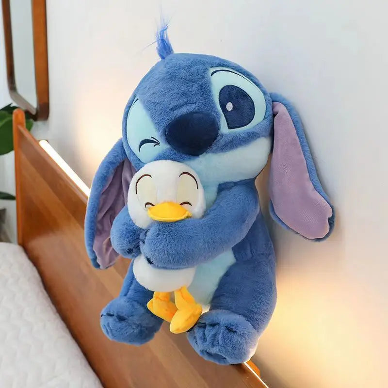 New Disney Stitch Hug Donald Duck  Doll Cute Doll Sleeping Home Pillow Ornament Cloth Doll Giving Friends Holiday Gifts