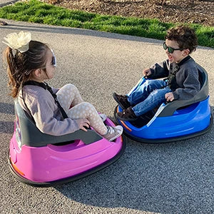 12V Car, Electric Kids Bumper Car for Toddlers 1.5-5 w/Remote Control, 3 Speeds - Purple
