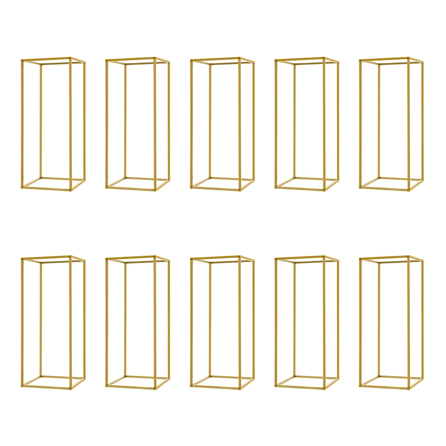 10Pcs Wedding Flower Stand Set 23.62"H Gold Metal Column Rack Wedding Party Prop Decor Balloon Display Holder Flower Vase Pillar
