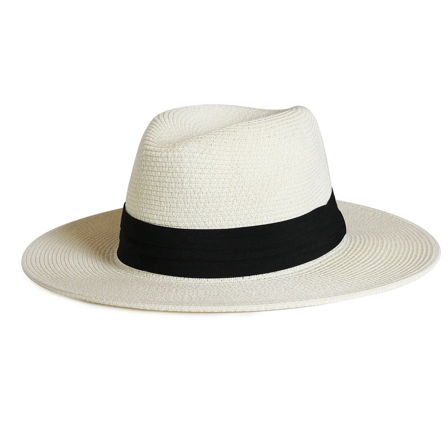 FURTALK Summer Hat for Women Men Panama Straw Hats Travel  Beach Sun Hat Wide Brim Fedora Jazz Hat