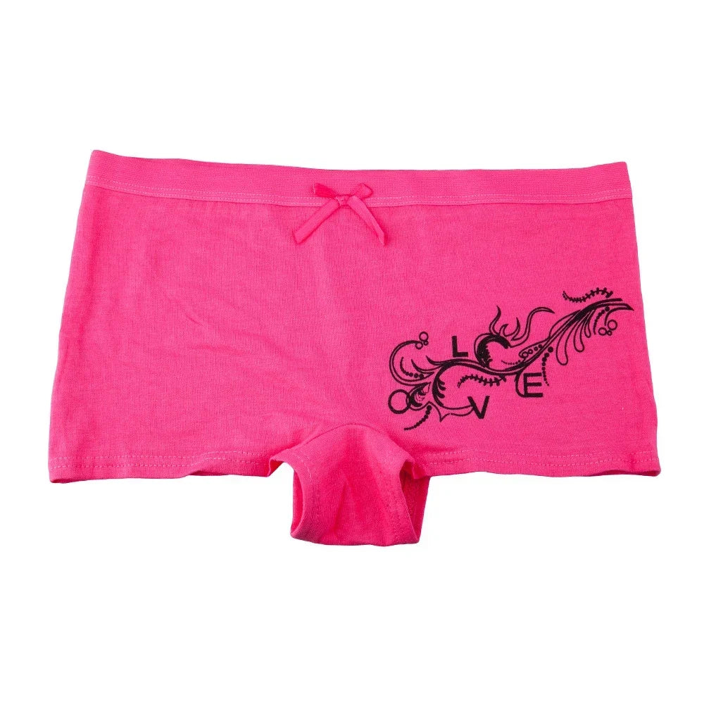 Cotton Underwear Women Girls Shorts Boxers Ladies Panties Sexy Floral Boyshort Knickers M L XL 5 Pcs/lot