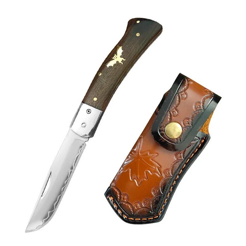 Super Sharp Damascus VG10 Steel Pocket Knife Folding Blade Wooden Handle Kitchen Fruit Meat Vegetable Cutting Knife Holiday Gift