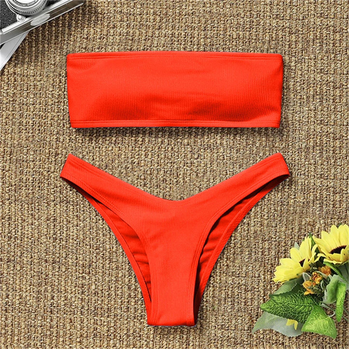 Two Piece Swimsuit Women Sexy Bikini Set Ruffle High Waisted Swimsuits 2 Piece Women's Bikini High Waisted Tummy Control New LW
