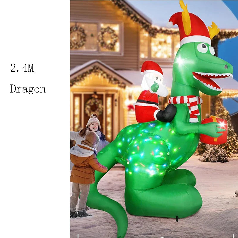 2023 LED Air Inflatable Santa Claus Snowman Elk Outdoor Garden Airblown New Year Christmas Decoration Gift For Kids Children Toy