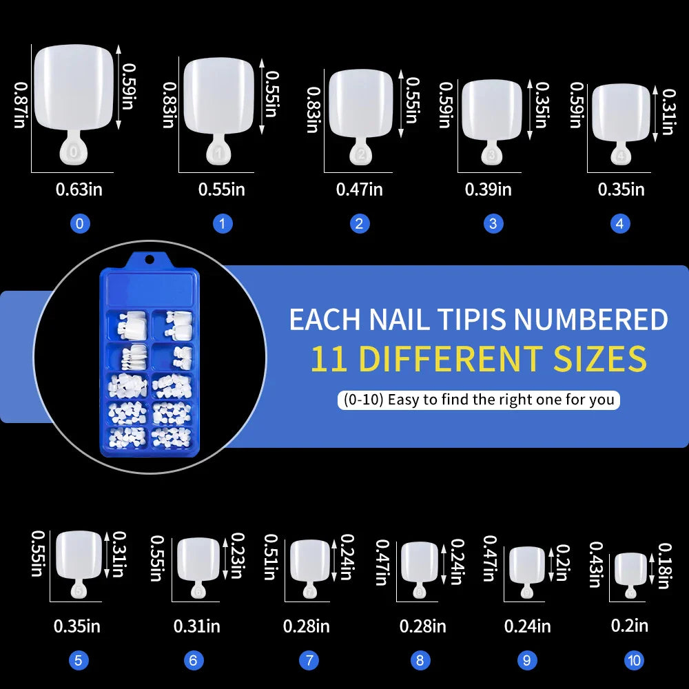100PCS Short Square False Toenail Tips, Full Cover Acrylic Nail Art.