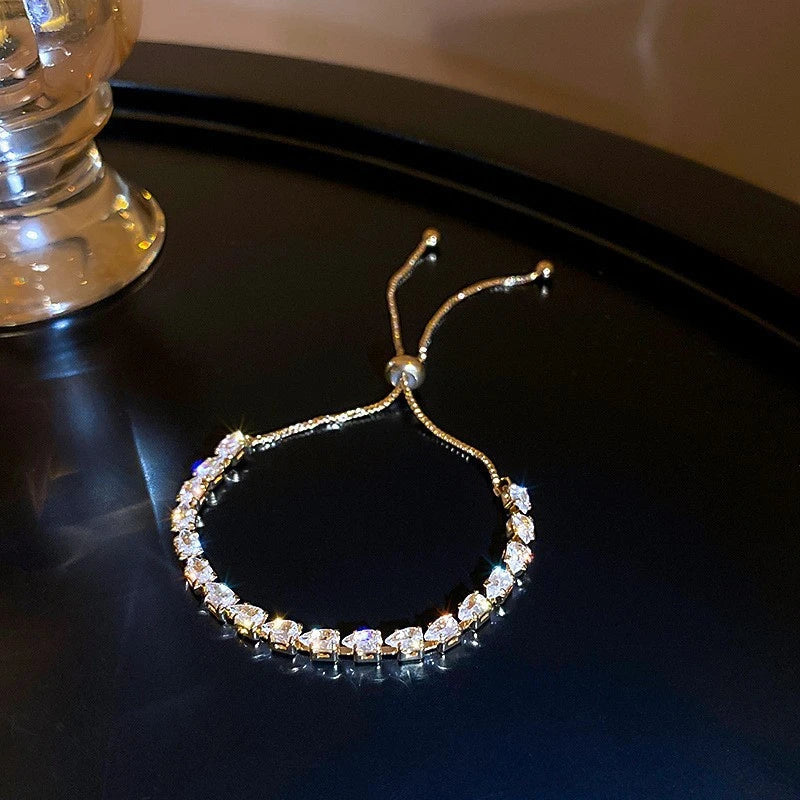 Luxury Blue Zircon 18K Gold Plated Women's Bracelet 2023 New Fashion Retro Zircon Bracelet Wedding Party Jewelry Gift