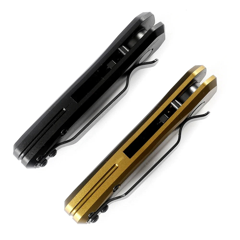 7500 folding pocket knife 1.9 inch black 8CR13 blade, aluminum handle camping hunting fishing outdoor tool EDC