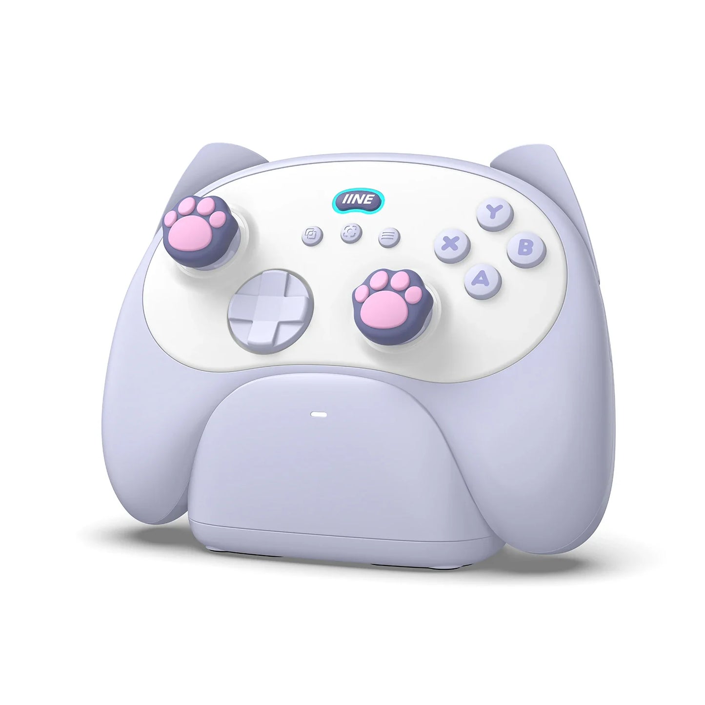 IINE PC/iOS/Android/Phone/Switch Meow Cat Controller with Charging Dock, Hall Effect Joystick & Trigger  Two-Player Game