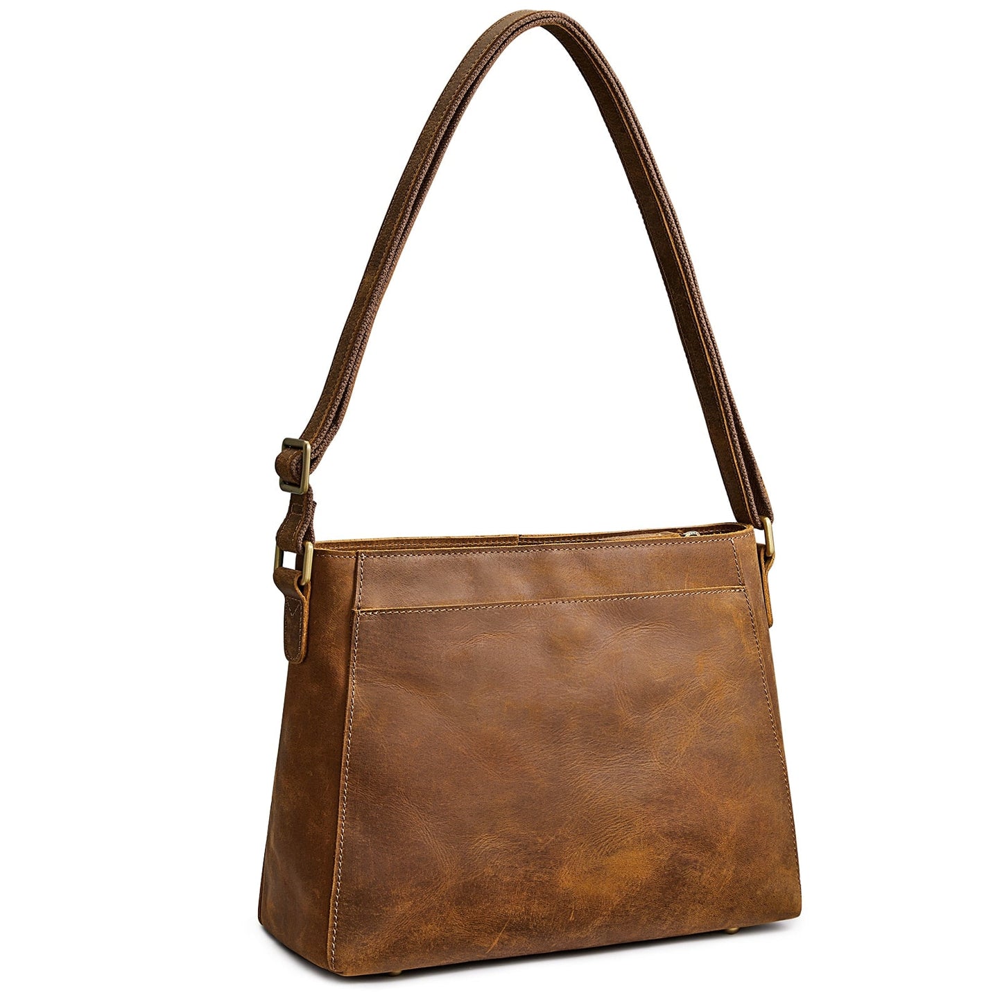 S-ZONE Medium Women Vintage Genuine Leather Crossbody Bag Shoulder Purse Handbag