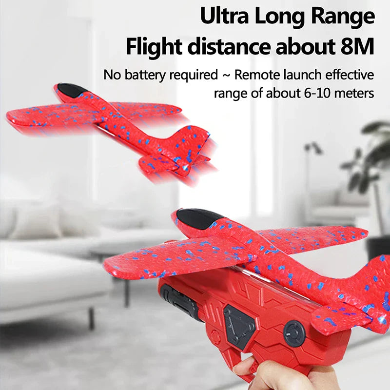 Children's Foam Ejection Aircraft Toys Parent-Child Interaction Foam Aircraft Park Fire Outdoor Sports Hand Toss Flying Toy Boys