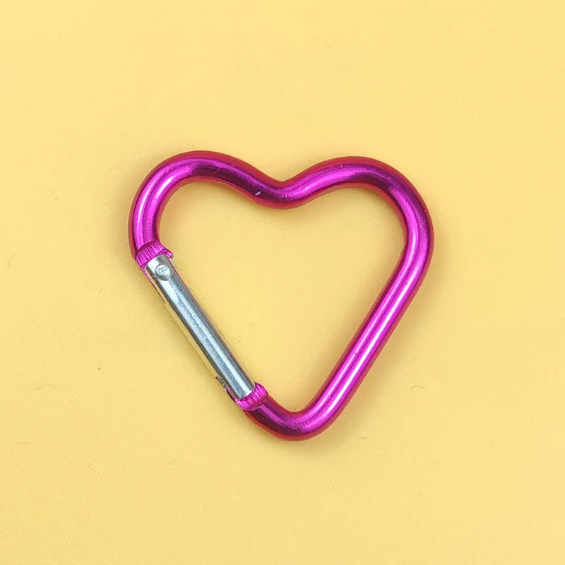 1 Pcs Heart-Shaped Aluminum Carabiner Key Chain Clip Outdoor Keyring