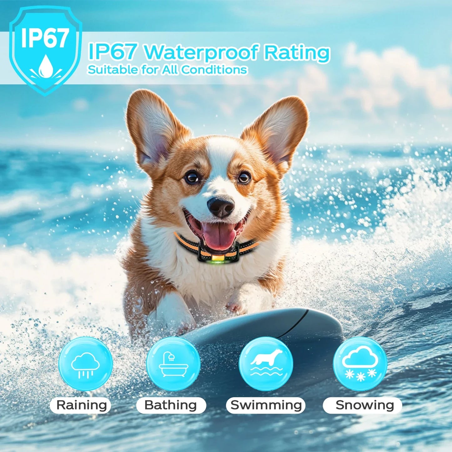 WXRPET 1640Ft Electric Dog Training Collar Remote Control Waterproof Pet BehaviorFor 5-120lbs Puppy With Shock Vibration