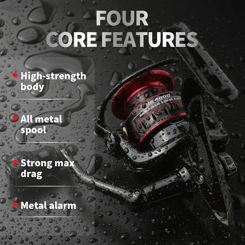 LINNHUE Fishing Reel 1000-7000 Spinning Reel, Metal EVA Ball Grip Metal Spool Fishing Reel.