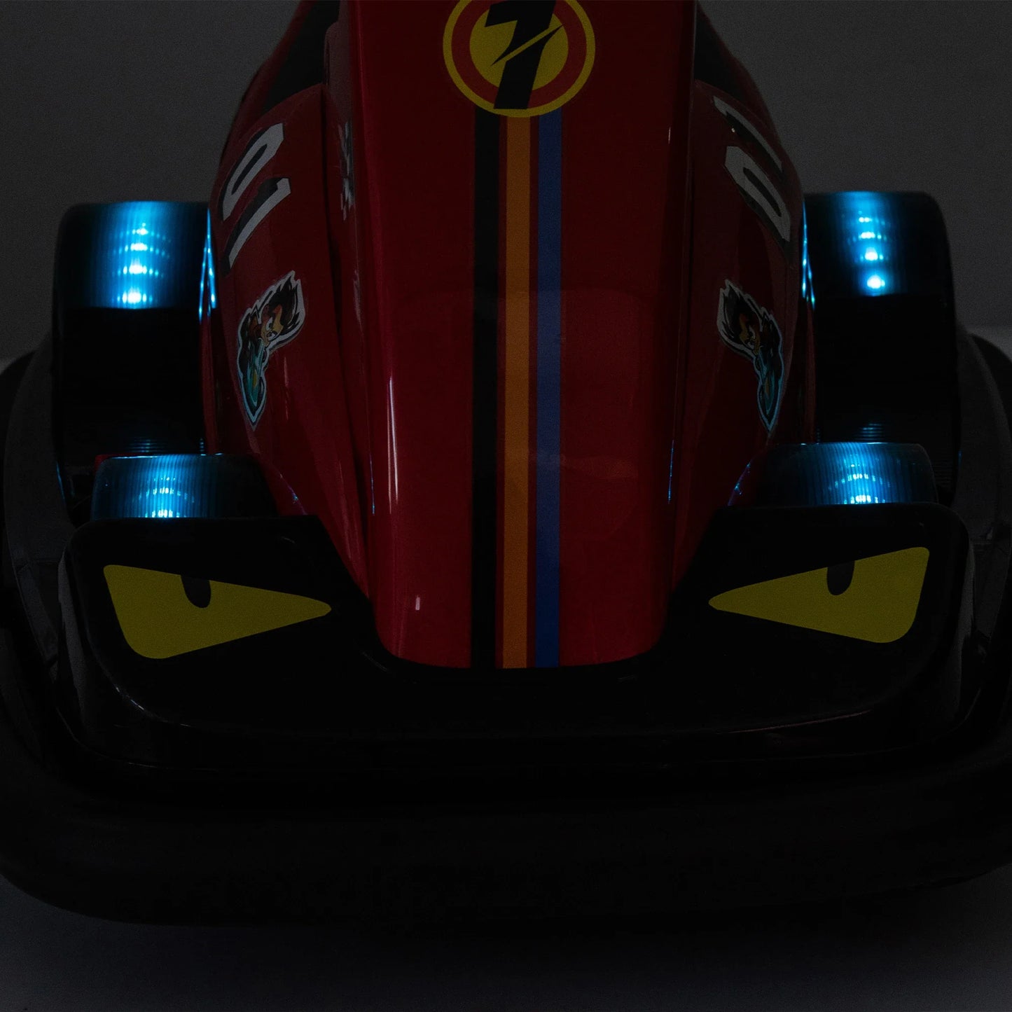 12V Kids Ride On Motor Bumper Car Rotate 360 degrees Collision triggers sound effects and lights,Four-wheel waterfall light