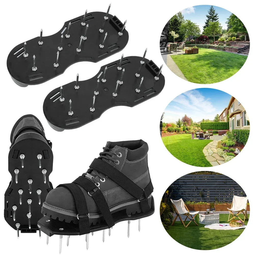 Lawn Aerator Spikes Shoes Grass Cultivator Shoes Spikes Nail Aerators Yard Garden Tool Soil Scarifiers Shoes Grass Cultivator