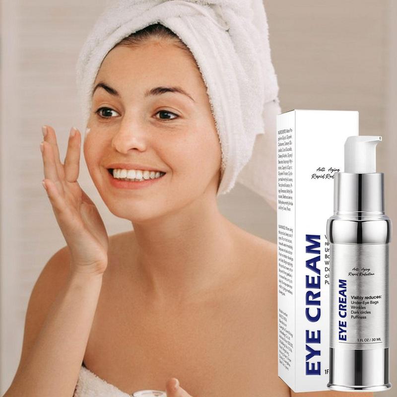 Anti Dark Circle Eye Cream Peptide Eye Bags Hyaluronic Acid Under Eye Cream Roller Massager Skin Care Women Beauty Product 30ml