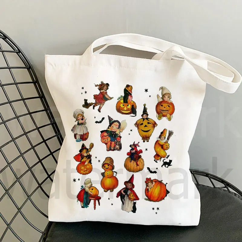It's The Most Wonderful Time of The Year Halloween Tote Bag Halloween Pumpkin Spooky Shopper Shopping Bag Totes supermarket bag
