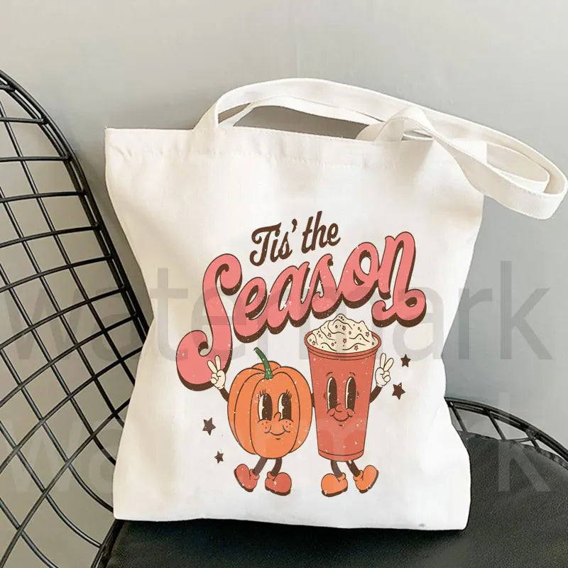 It's The Most Wonderful Time of The Year Halloween Tote Bag Halloween Pumpkin Spooky Shopper Shopping Bag Totes supermarket bag