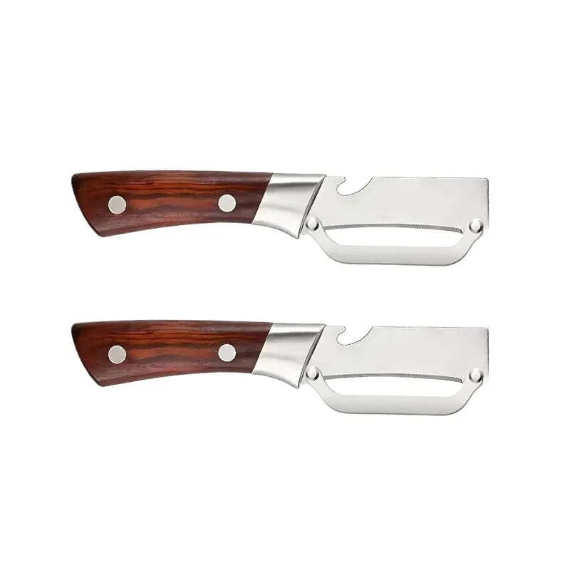 2Pcs Multifunctional Stainless Steel Vegetable Peeler, 2-in-1 Kitchen Tool With Bottle Opener, Ergonomic Gift For Cooking Lovers