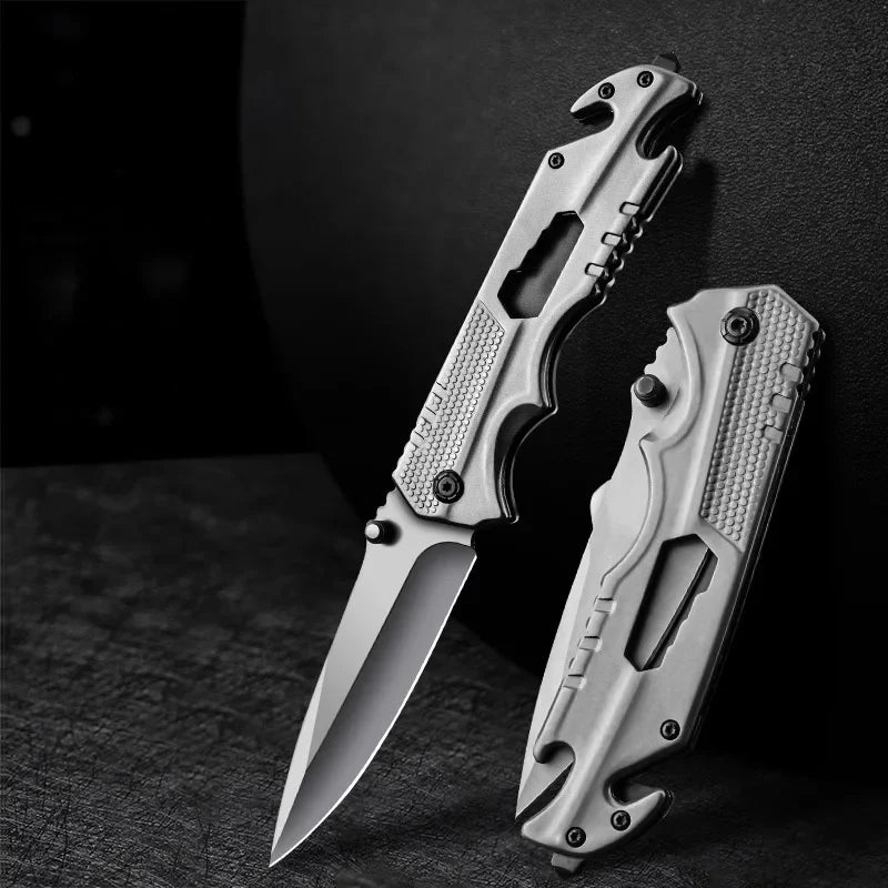 Steel Handle Stainless Steel Multi functional Folding Knife High Hardness Folding Knife Outdoor small Fruit knife