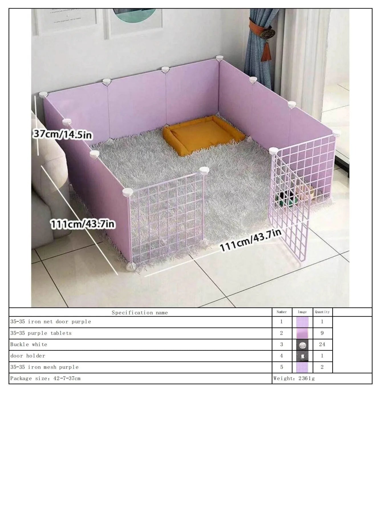 Dog Pet Fence Indoor Isolation Gate Dog Cage Small Dog Iron Guardrail Freely Combinable Cat and Dog Pet Fence