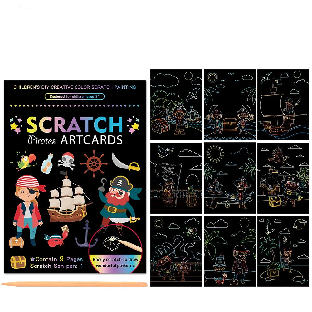 10Pcs Magic Scratch Off Art Craft Supplies Kits for Kids Girls Boys Party Game Christmas Birthday Gift