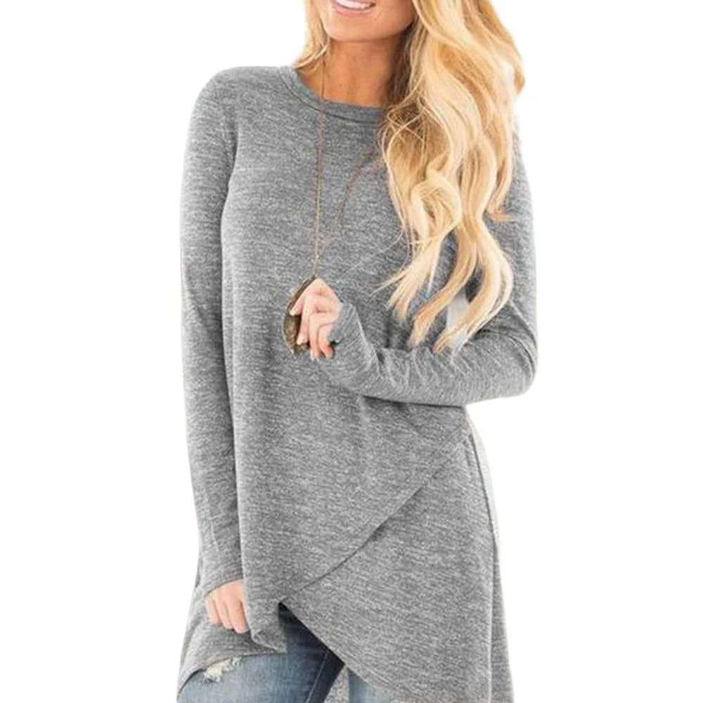 Long Sleeve Women's Tops 2023 Solid Color Autumn Winter Clothing  Long Sleeve T -shirt Tee Fashion Female Korean Blouse Y2K Clot