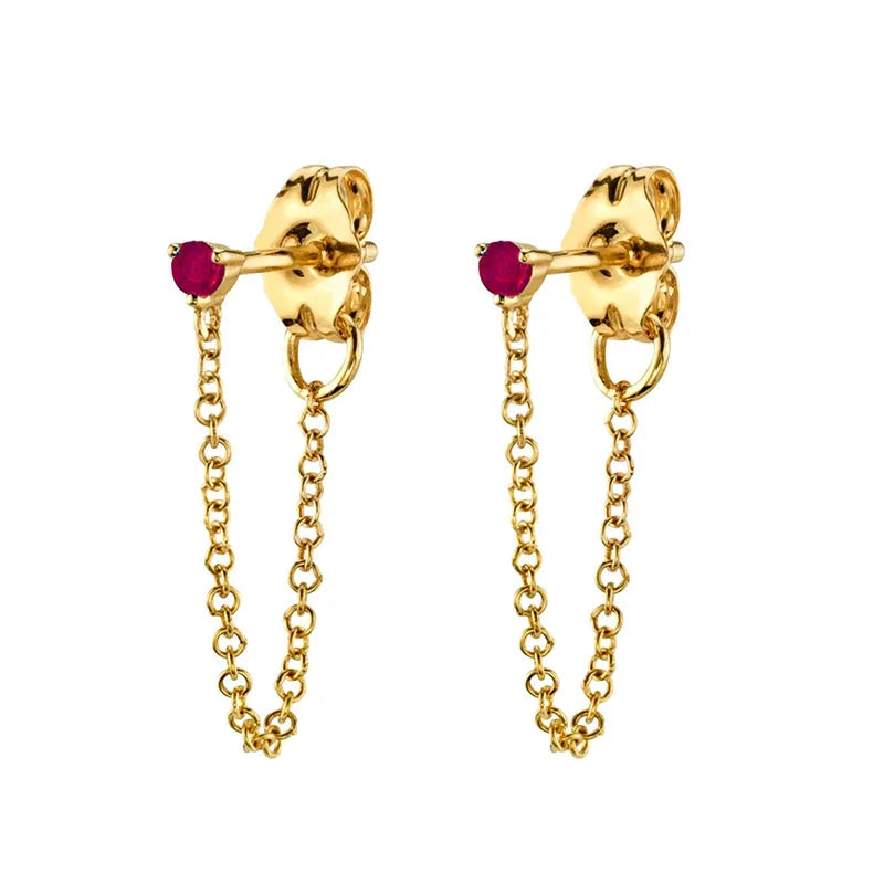 925 Sterling Silver Ear Needle Rose colors Zircon Hoop Geometric Pendant Earrings for women Luxury Fashion Wedding Jewellery2023