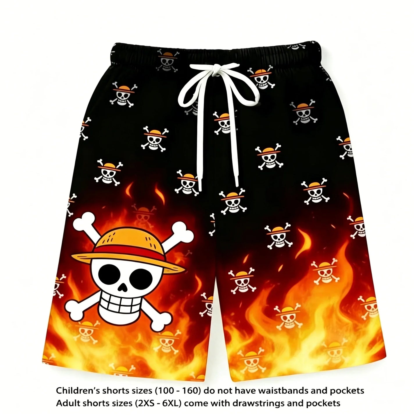 Anime One Piece Luffy Printed Short Sleeve T Shirt And Shorts Set Unisex Kids And Adults Casual Relaxed Indoor Loungewear Suit