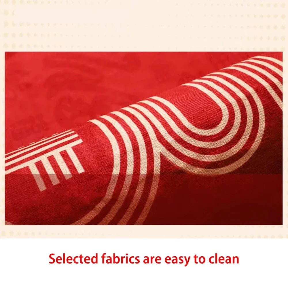 Red Simple Luxury Carpet for Living Room Chinese Style Decoration Home Bedroom Carpets Area Rug Non-slip Dining Room Mat Bedside