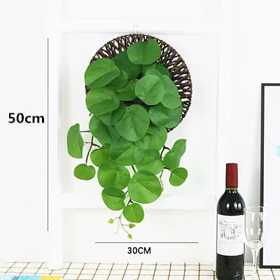50-100CM Artificial Vine Green Tropical Fake Plants Rattan Autumn Hanging Winding Rattan Garden Balcony Home Decor Accessories