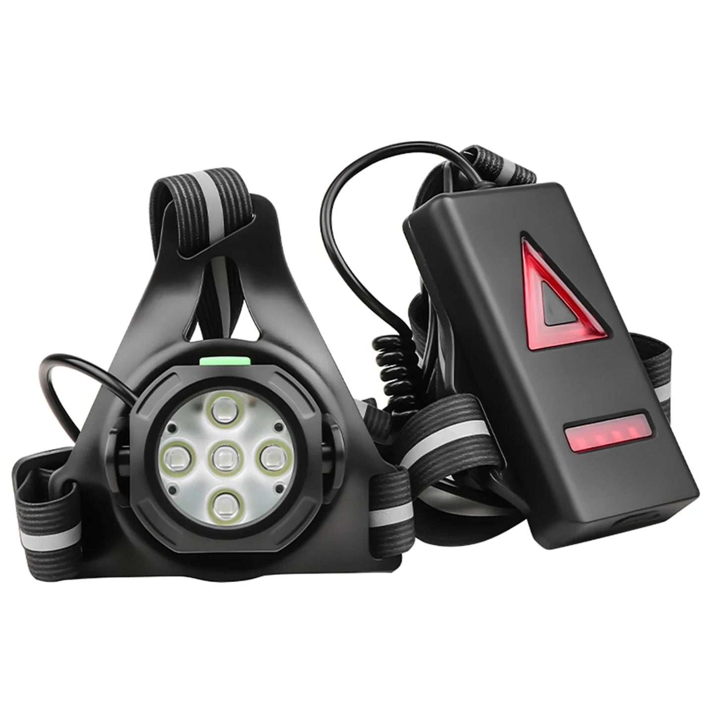 LED Chest Front Multi-Lamp Red Warning USB Rechargeable Night Running Light Triangle Reflective Strap Back Light Backpack Light
