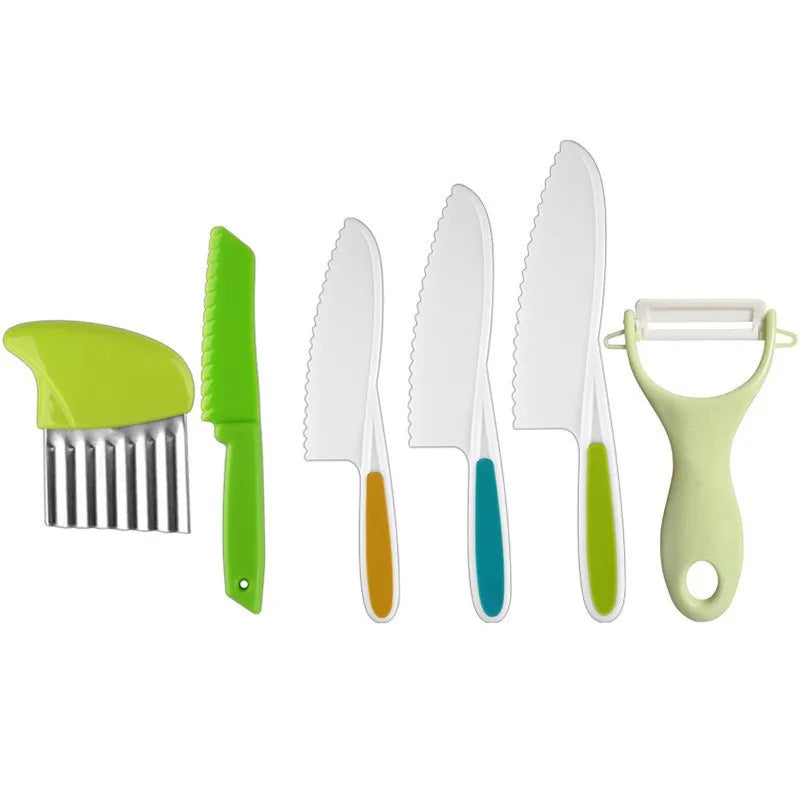 Plastic knife fruit knife set does not hurt hand-cut vegetable cutting cake toy knife set