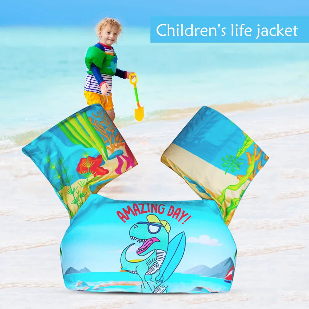 Baby Float Cartoon Arm Sleeve Life Jacket Swimsuit Foam Safety Swimming Training Floating Pool Float Swimming Ring Children Swim