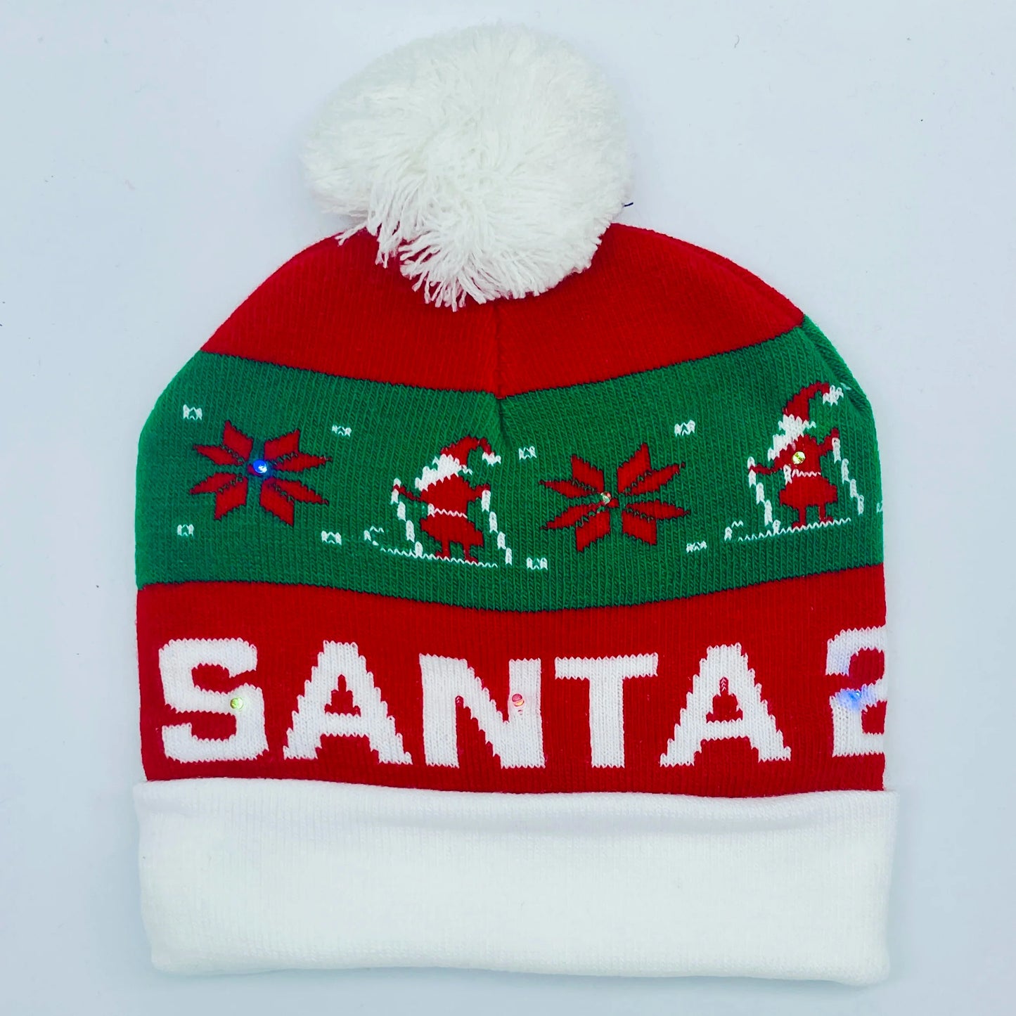 LED Christmas Hat Creative Flashing Led Light Knitted Hat Snowman Winter Warm Color Knitted Cap Christmas Gift