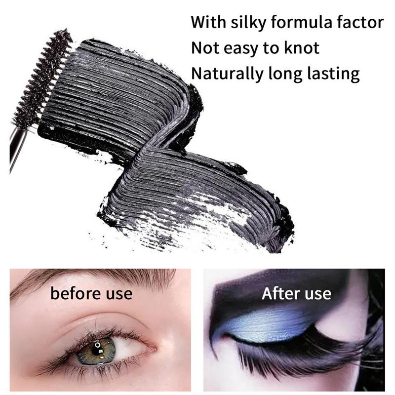 Black Mascara Lash Extending Effect Mascara Long-Lasting Water-Resistant Formula Mascara With Straight-Shaped Brush For Length