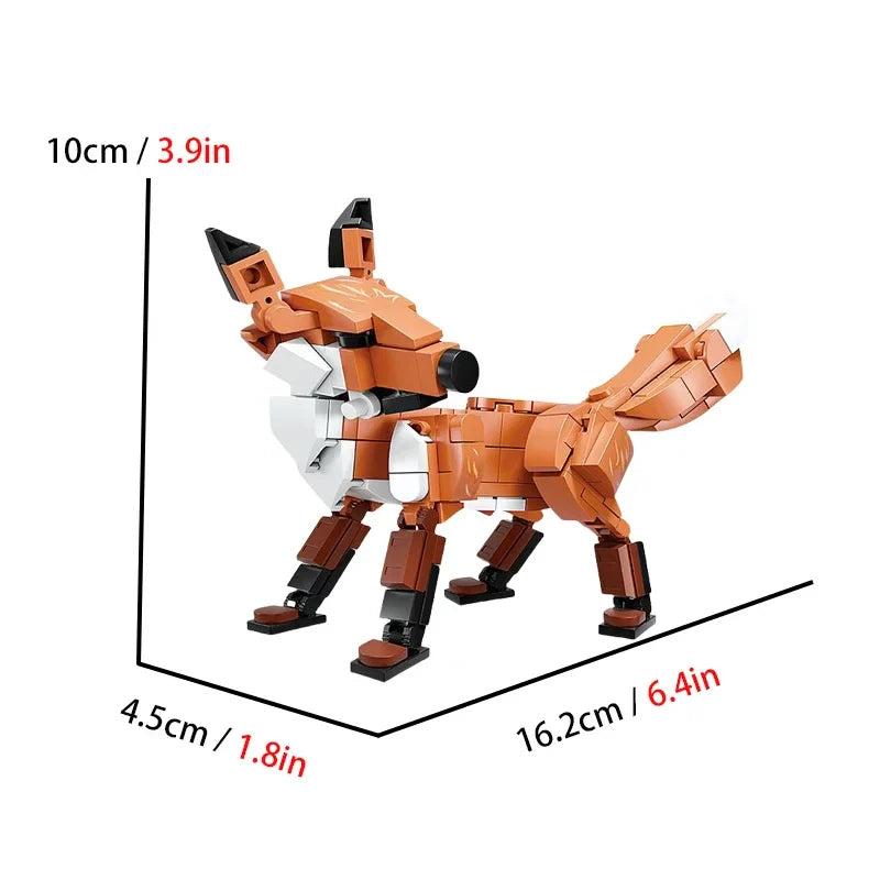 Creative Animal Models MOC Building Blocks Giraffe Lion Wolf Children DIY Assembled Brick Toys for Boy Birthday Christmas Gifts