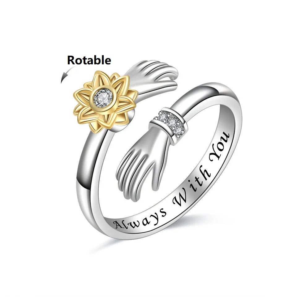 Animal Butterfly Flower Anxiety Spinner Rings Rotate Spinning Anti Worry Stress Relief Fidget Knuckle Rings Anillos De Ansiedad