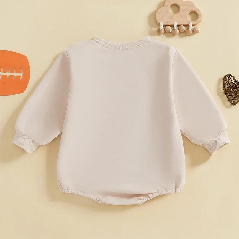 Baby Boys Letter Rugby Print Sweatshirts Rompers  Long Sleeve Toddler Jumpsuit Newborn Fall Spring Clothes