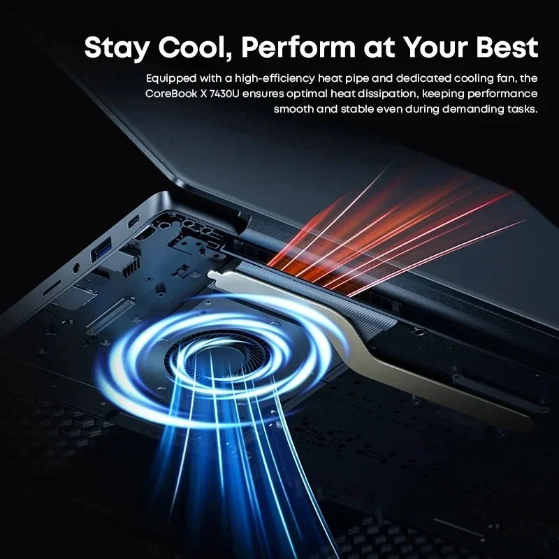CHUWI Core Book X Gaming Laptop, AMD R5-7430U,16GB DDR4 RAM, 512GB SSD 14.1 inch, 2K Screen Lightweight Notebook.