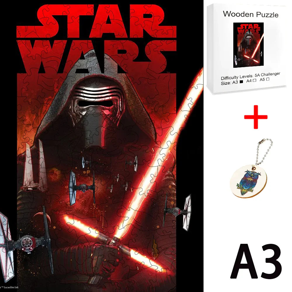 Star Wars Wooden Puzzle Board Games for Children Hobby Jigsaw Table Game Craft Toys Diy Fidget Christmas Building Blocks Model