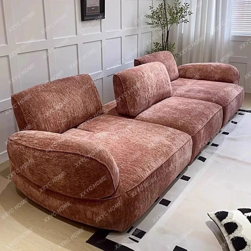 LXSnail sofa Cheney fabric  minimalist straight row size apartment backrest sofa