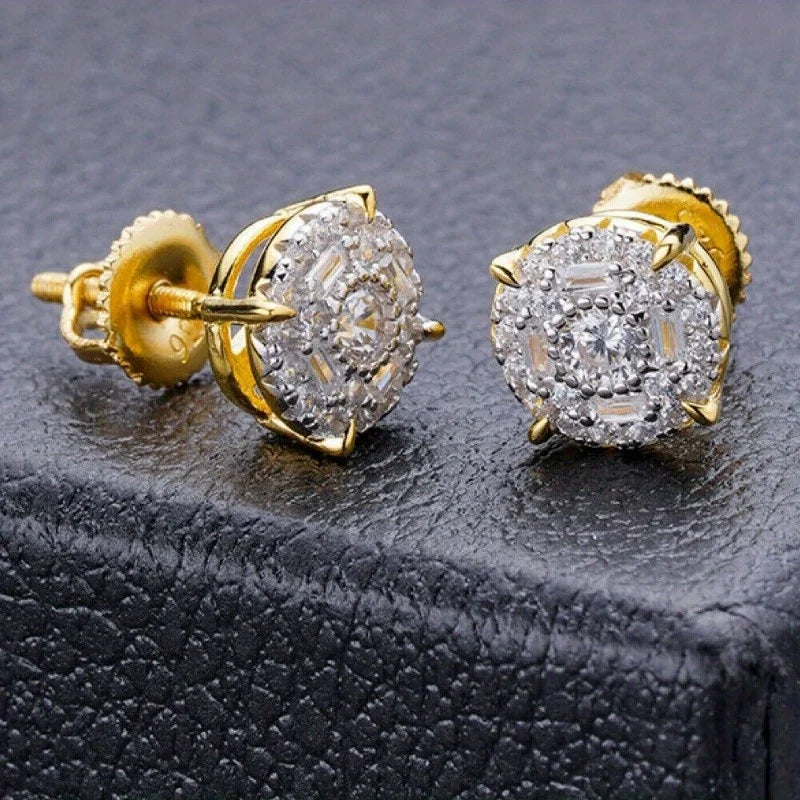 Delicate stud earrings for men and women Square accessories suitable for wedding parties go with everything