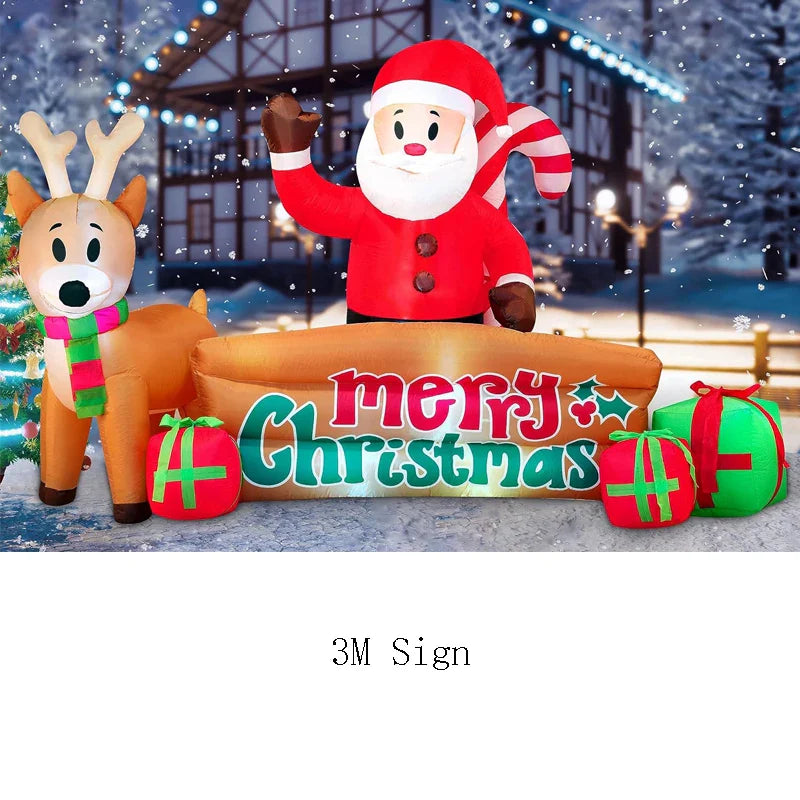 2023 LED Air Inflatable Santa Claus Snowman Elk Outdoor Garden Airblown New Year Christmas Decoration Gift For Kids Children Toy