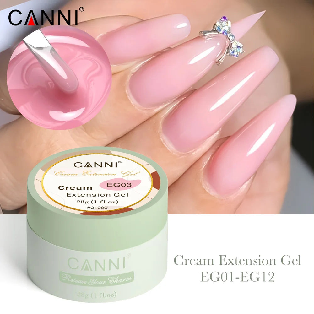 CANNI NEW 28g Cream Extension Gel White Clear French Nail Art DIY For Quick Prolong Nails Finger Form Manicure Tips Tools
