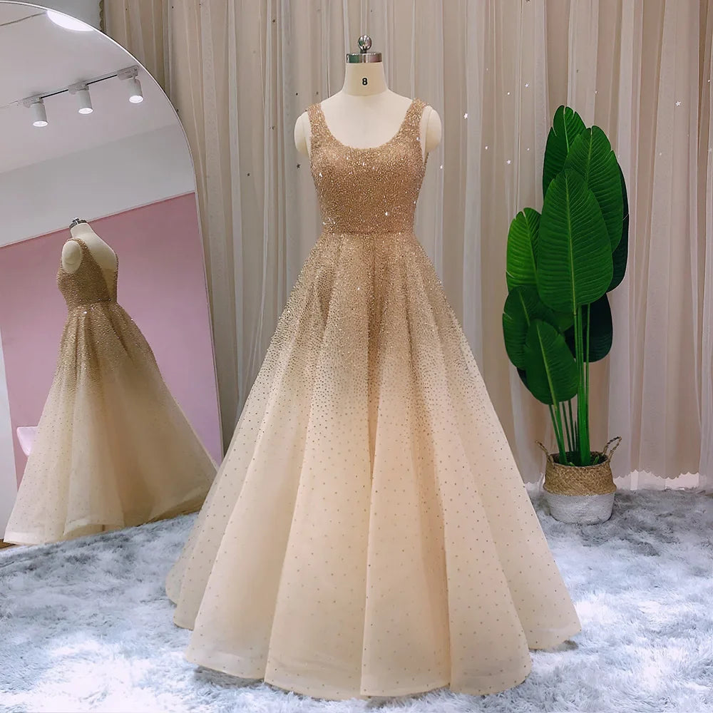 Sharon Said Sparkly Crystal Burgundy Ball Gown Evening Dresses Luxury Dubai Gold Dress for Women Wedding Prom SS208 Customized