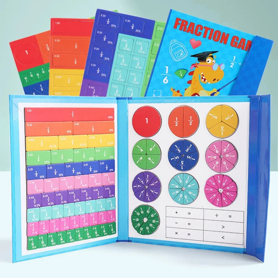 Magnetic Fraction Learning Nuclear Denominator Cognition Addition and Subtraction Operation Demonstration Lower Grade Teaching
